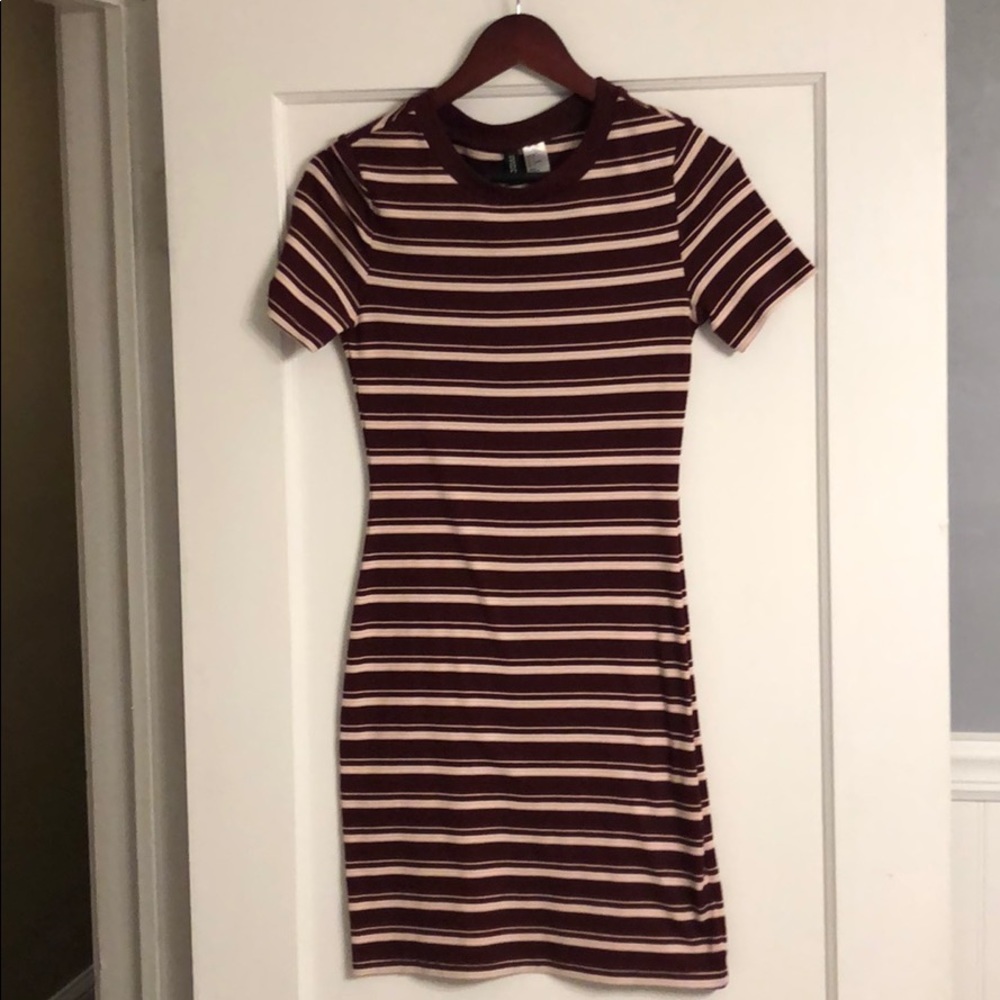 H&M Divided Striped Form Fitted Dress